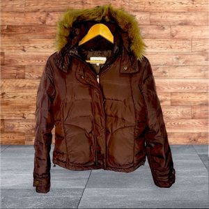 Calvin Klein Puffer Coat with Fur lined Hood woman’s size M‎